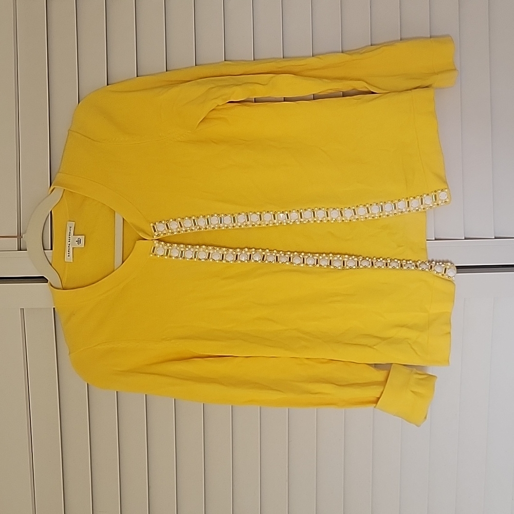 Sunshine yellow beaded cardigan
